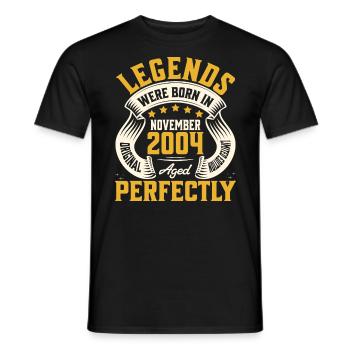 Année 2004 Novembre 20ème Anniversaire - T-shirt homme - noir - Devant - AI Model Male 178 light (178cm)