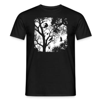 Corbeau Corbeau Forêt Sombre , Goth Graphique - T-shirt homme - noir - Devant - AI Model Male 178 light (178cm)