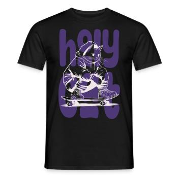 Kawaii Holycat, der biblische Katzenskater - Männer T-Shirt - Schwarz - Vorne - AI Model Male 178 light (178cm)