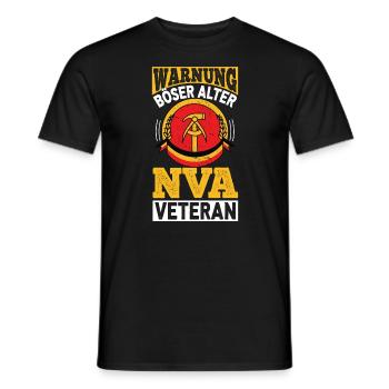 GDR NVA VETERAN - EAST GERMANY - Men's T-Shirt - black - Front - AI Model Male 178 light (178cm)