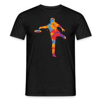 Bunter Discgolf Korb Disc Golf Jungen Discgolfer - Männer T-Shirt - Schwarz - Vorne - AI Model Male 178 light (178cm)