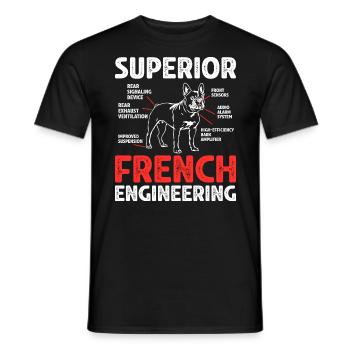 Humour Cadeau Chien Bouledogue Français - T-shirt homme - noir - Devant - AI Model Male 178 light (178cm)