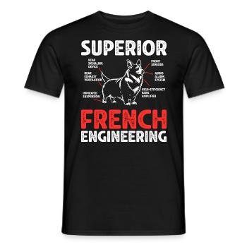 Humour Cadeau Chien Corgi - T-shirt homme - noir - Devant - AI Model Male 178 light (178cm)