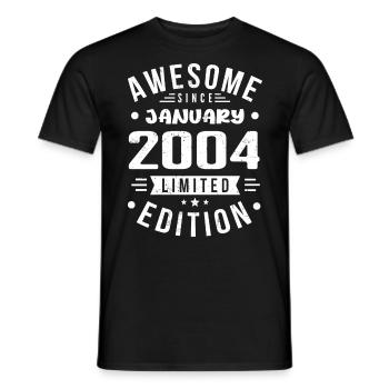January 2004 - Birthday January 2004 I January 2004 - Men's T-Shirt - black - Front - AI Model Male 178 light (178cm)