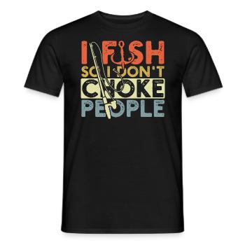 Je pêche pour ne pas étouffer les gens Drôle de pêche - T-shirt homme - noir - Devant - AI Model Male 178 light (178cm)
