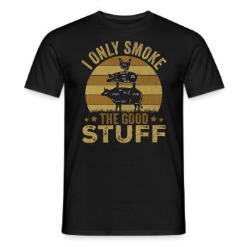 Je ne fume que les bonnes choses BBQ Lover - T-shirt homme - noir - Devant - AI Model Male 178 light (178cm)