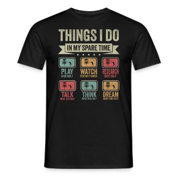 Amateur de disc golf Temps libre Activités Drôle Cadeau - T-shirt homme - noir - Devant - AI Model Male 178 light (178cm)