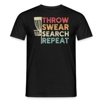 Disc Golf - Lancer jurer Recherche Répéter Drôle - T-shirt homme - noir - Devant - AI Model Male 178 light (178cm)