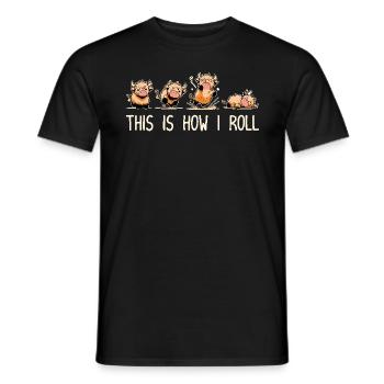 So rolle ich Funny Highland Cow - Männer T-Shirt - Schwarz - Vorne - AI Model Male 178 light (178cm)