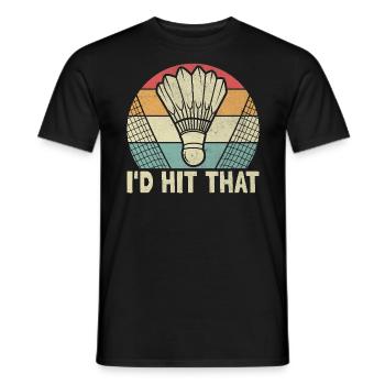 Ich hatte diesen Badminton-Federball-Sportler getroffen - Männer T-Shirt - Schwarz - Vorne - AI Model Male 178 light (178cm)