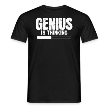 Le génie pense drôle intelligent nerd intelligent - T-shirt homme - noir - Devant - AI Model Male 178 light (178cm)