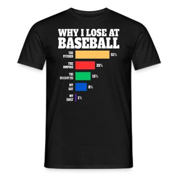 Baseball Player Humor Baseball - Men's T-Shirt - black - Front - AI Model Male 178 light (178cm)