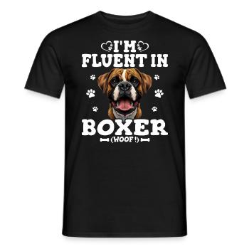 Parler Le Boxer Humour Chien Boxer - T-shirt homme - noir - Devant - AI Model Male 178 light (178cm)