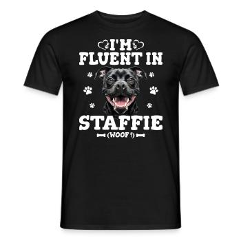 Parler Le Staffie Cadeau Humour Chien Staffie - T-shirt homme - noir - Devant - AI Model Male 178 light (178cm)