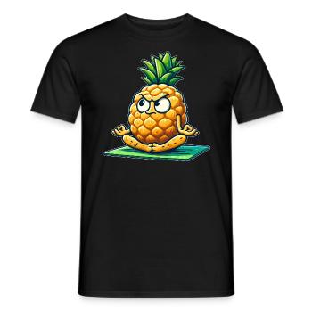 Ananas Fruité Fruits tropicaux Été Yoga Méditation - T-shirt homme - noir - Devant - AI Model Male 178 light (178cm)