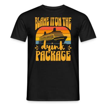 Humor Drinks Cruise Vacation - Men's T-Shirt - black - Front - AI Model Male 178 light (178cm)