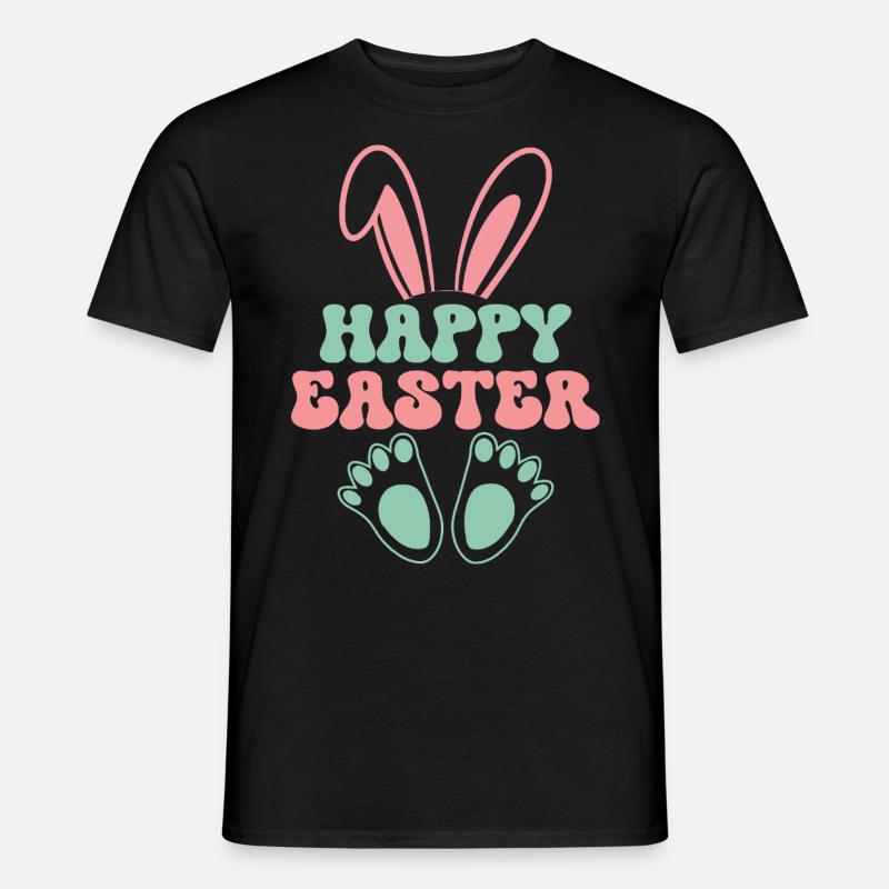 Happy easter - Männer T-Shirt - Schwarz