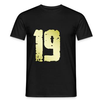 19 Zahl Vintage - Männer T-Shirt - Schwarz - Vorne - AI Model Male 178 light (178cm)