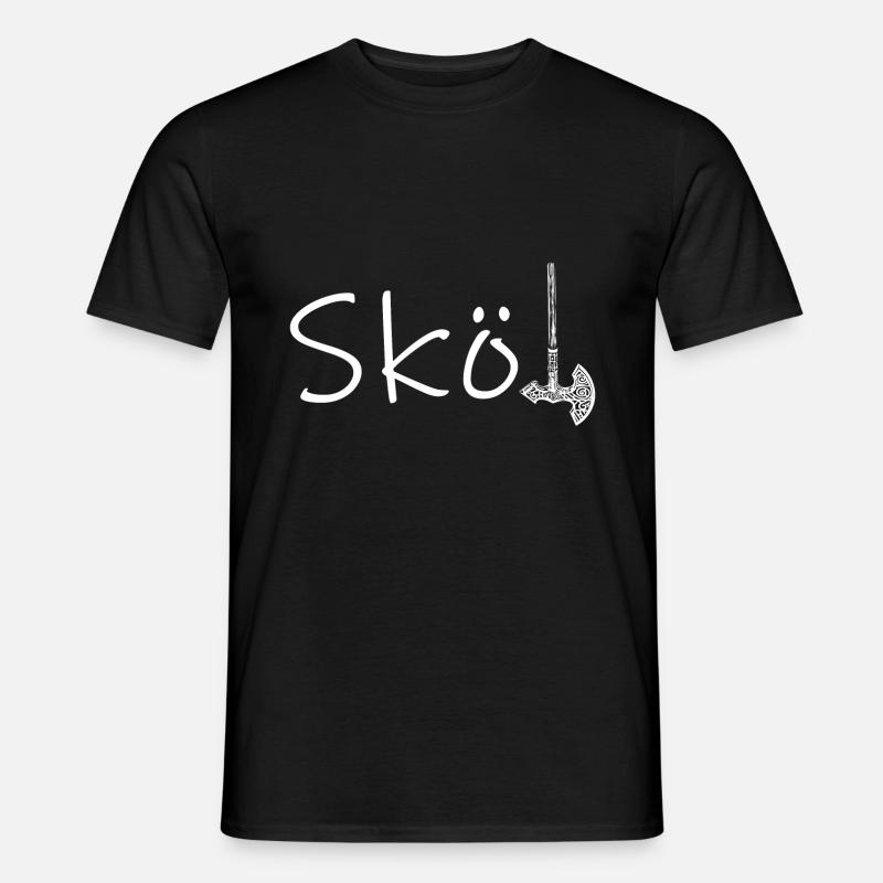 Sköl Wikinger - Männer T-Shirt - Schwarz