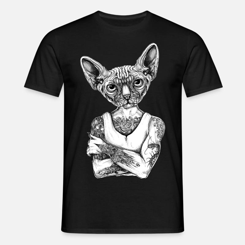 Sphynx Katze - Männer T-Shirt - Schwarz