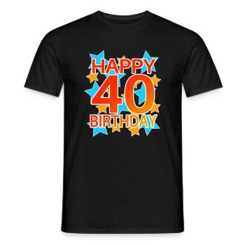 40 ans d’anniversaire Idée cadeau - T-shirt homme - noir - Devant - AI Model Male 178 light (178cm)