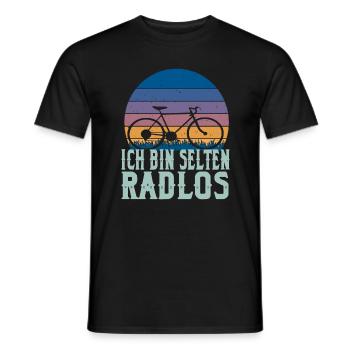 Ich Bin Selten Radlos - Fahrrad Spruch - Männer T-Shirt - Schwarz - Vorne - AI Model Male 178 light (178cm)