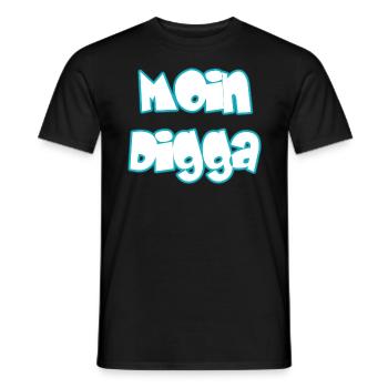 Moin Digga - Männer T-Shirt - Schwarz - Vorne - AI Model Male 178 light (178cm)