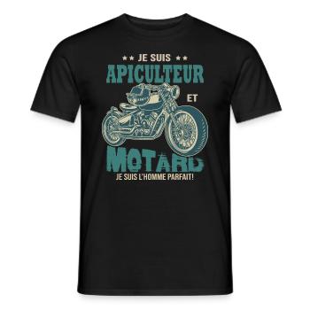 motard parfait apiculteur parfait abeille - T-shirt homme - noir - Devant - AI Model Male 178 light (178cm)
