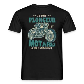 motard parfait plongeur parfait - T-shirt homme - noir - Devant - AI Model Male 178 light (178cm)