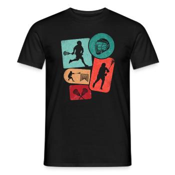 Lacrosse Player Racket Ball Boys Lacrosse - Men's T-Shirt - black - Front - AI Model Male 178 light (178cm)