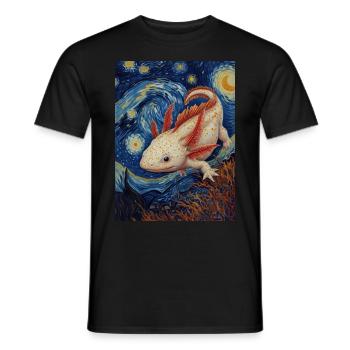 axolotl, van gogh, sternennacht - Männer T-Shirt - Schwarz - Vorne - AI Model Male 178 light (178cm)