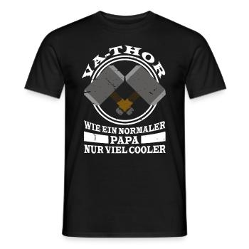Vathor Fathor Vater Held Hammer Papa - Männer T-Shirt - Schwarz - Vorne - AI Model Male 178 light (178cm)