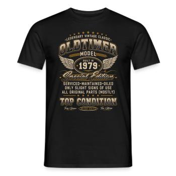 Oldtimer Baujahr 1979 Jahrgang Geburtstag Geschenk - Männer T-Shirt - Schwarz - Vorne - AI Model Male 178 light (178cm)