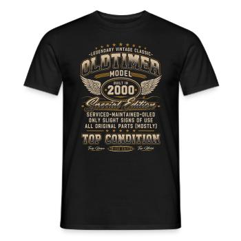 Oldtimer Baujahr 2000 Jahrgang Geburtstag Geschenk - Männer T-Shirt - Schwarz - Vorne - AI Model Male 178 light (178cm)