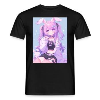 Bunny Bunny Girl Anime Manga Cadeau - T-shirt homme - noir - Devant - AI Model Male 178 light (178cm)