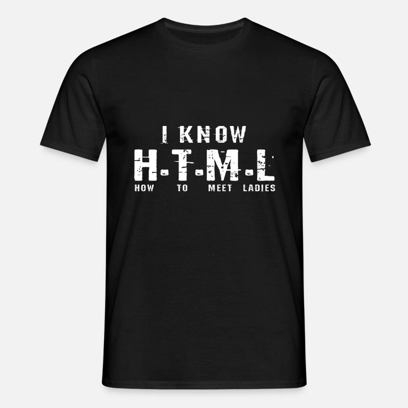 HTML Programmierer - Männer T-Shirt - Schwarz