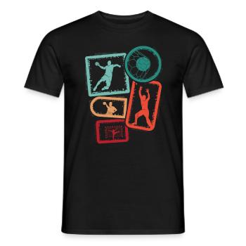 Handballer Handballspieler Herren Handball Jungen - Männer T-Shirt - Schwarz - Vorne - AI Model Male 178 light (178cm)