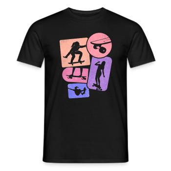 Skater Skateboarder Femme Skateboard Fille - T-shirt homme - noir - Devant - AI Model Male 178 light (178cm)
