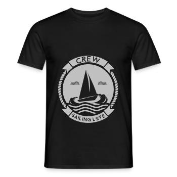Sailing Love Crew - Sailing - Crew - Men's T-Shirt - black - Front - AI Model Male 178 light (178cm)