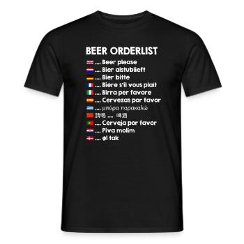 liste de commande de bière - T-shirt homme - noir - Devant - AI Model Male 178 light (178cm)