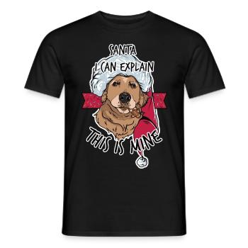 Santa I Can Explain, Chrismas Dog, Santa Doggo - Men's T-Shirt - black - Front - AI Model Male 178 light (178cm)