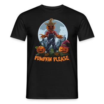 Halloween Pumpkin Horror - Men's T-Shirt - black - Front - AI Model Male 178 light (178cm)