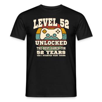 Level 52 unlocked - 52th anniversary - Men's T-Shirt - black - Front - AI Model Male 178 light (178cm)