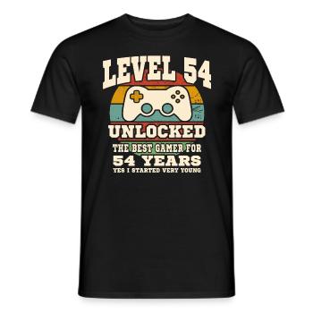 Stufe 54 freigeschaltet – 54. Jahrestag - Männer T-Shirt - Schwarz - Vorne - AI Model Male 178 light (178cm)