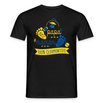 Rugby bébé clermontois supporter Rugby Clermont - T-shirt homme - noir - Devant - AI Model Male 178 light (178cm)