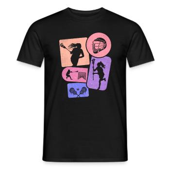 Lacrosse Player Racket BallGirl Lacrosse - Men's T-Shirt - black - Front - AI Model Male 178 light (178cm)