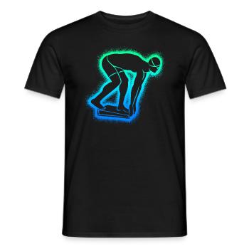 Schwimmer Schwimmen Kinder Herren Jungen Schwimm - Männer T-Shirt - Schwarz - Vorne - AI Model Male 178 light (178cm)