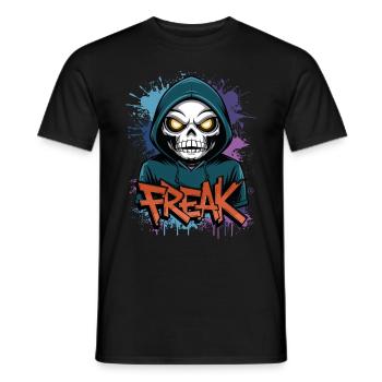 Freak - Skull, Totenkopf - Männer T-Shirt - Schwarz - Vorne - AI Model Male 178 light (178cm)