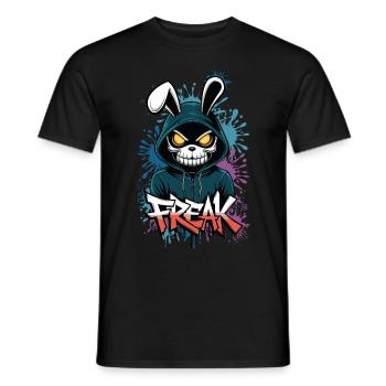 Freak - Skull, Totenkopf, Bunny - Männer T-Shirt - Schwarz - Vorne - AI Model Male 178 light (178cm)
