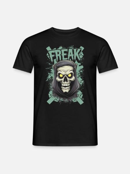 Freak - Skull, Totenkopf - Männer T-Shirt - Schwarz